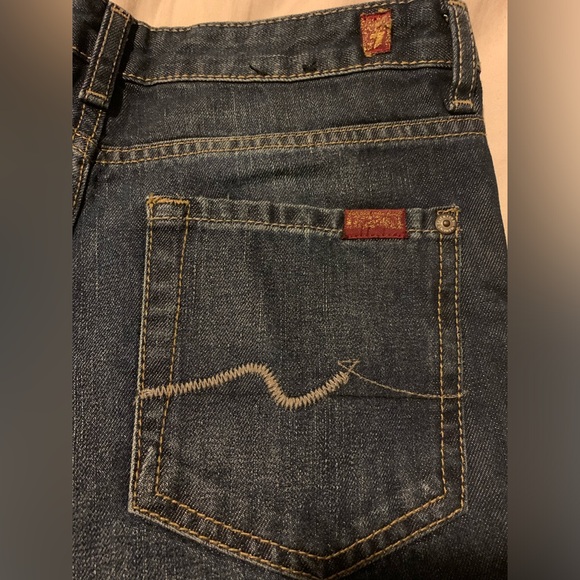 7 for all Mankind Dark Wash Slimmy Bootcut Jeans size 28 100% Cotton Y2K 90s - Picture 6 of 13